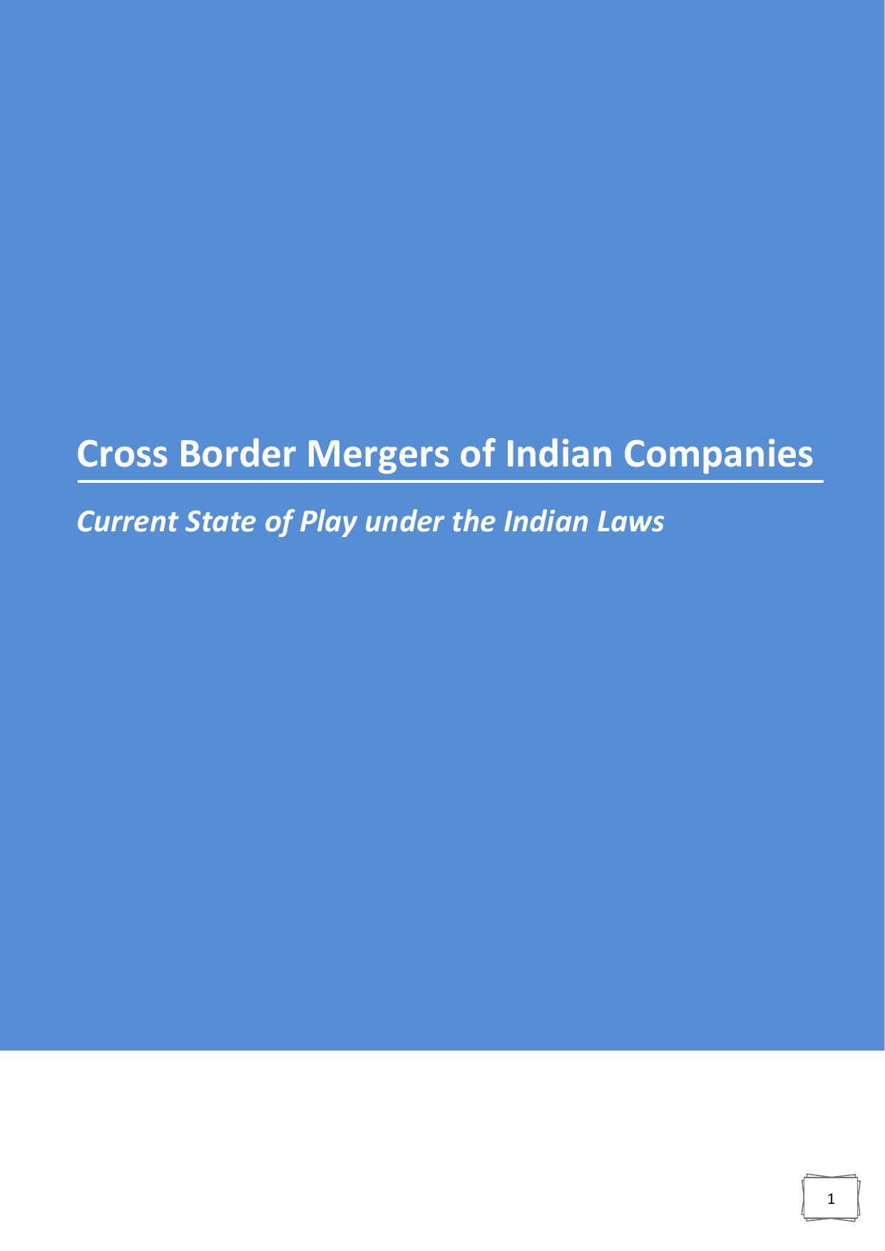 Cross Border Mergers of Indian Companies